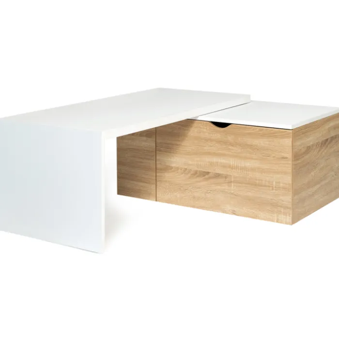 Table de salon rotative avec coffre de rangement