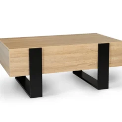 Table de salon style industriel avec tiroirs
