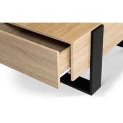 Table de salon style industriel avec tiroirs