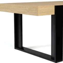 Table de salon style industriel bois et noir