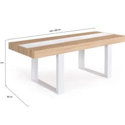 Table extensible 4 à 8 personnes bois et blanc
