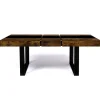 Table extensible 4 à 8 personnes bois effet vieilli et noir