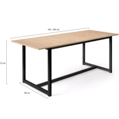 Table extensible industrielle 6-10 personnes 200 cm