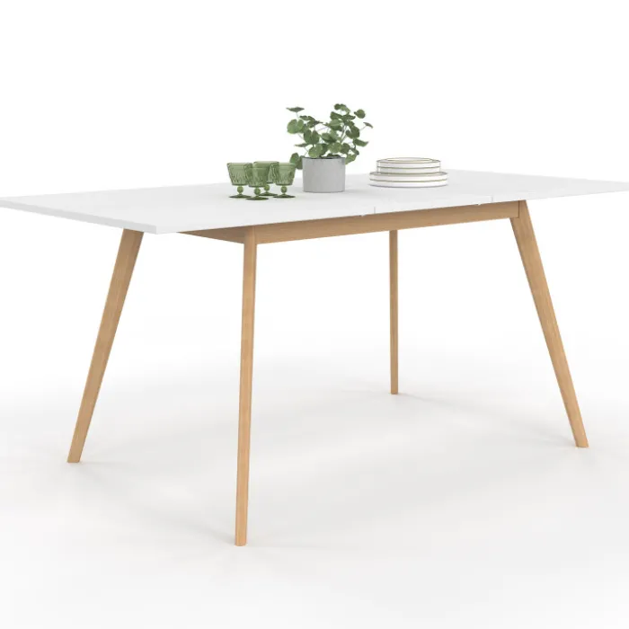 Table extensible scandinave blanche