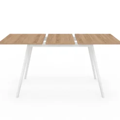 Table extensible scandinave bois et pieds blancs