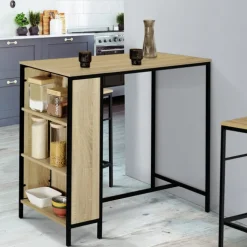 Table haute avec tabourets pour 2 style industriel