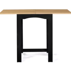 Table haute mange-debout extensible noire et bois