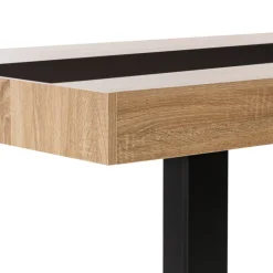 Table industrielle bois et noire 6 personnes 160 cm