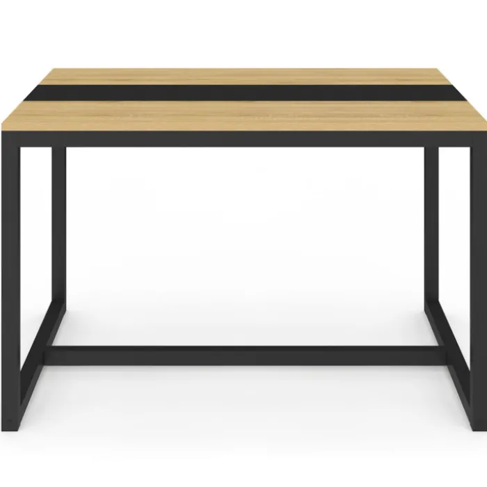 Table industrielle bois et métal 6 personnes 120 cm