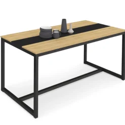 Table industrielle bois et métal 8 personnes 180 cm