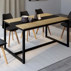 Table industrielle bois et métal 8 personnes 150 cm