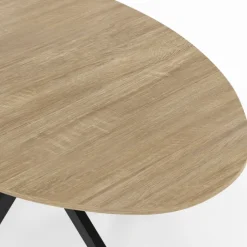 Table industrielle 8 personnes ovale bois et pied araignée noir 150 cm