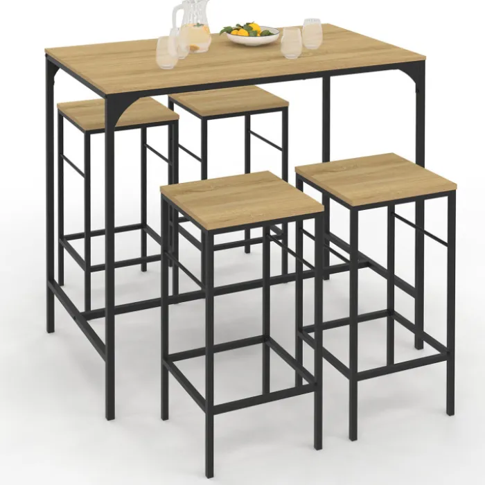 Table mange debout style industriel avec tabourets