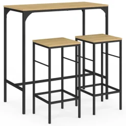 Table mange-debout style industriel avec 2 tabourets