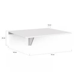 Table murale rabattable bois blanc 2 personnes L.70cm