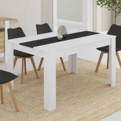 Table noire et blanche 6 personnes