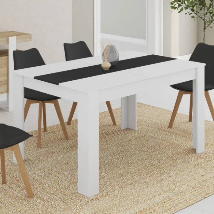 Table noire et blanche 6 personnes