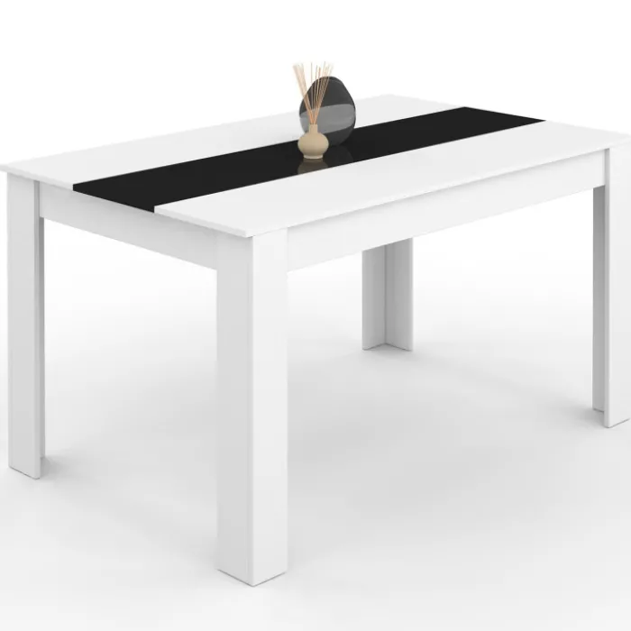 Table noire et blanche 6 personnes