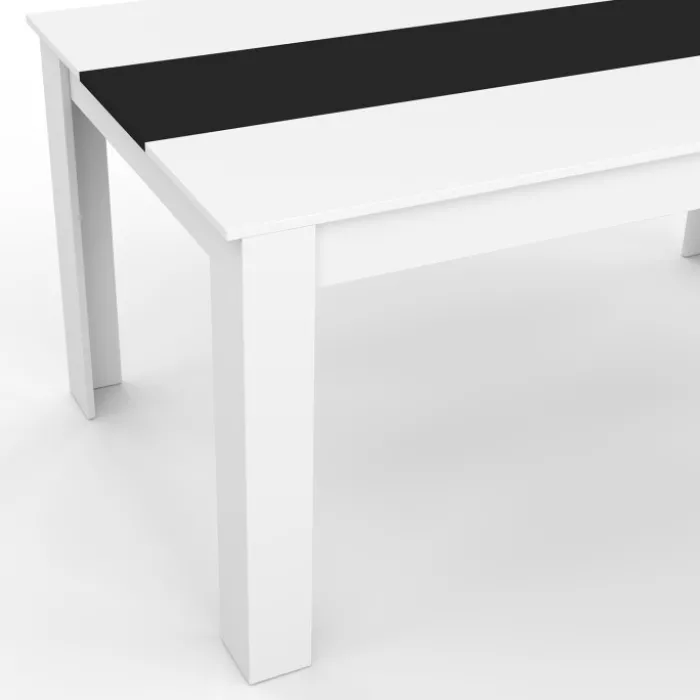 Table noire et blanche 6 personnes