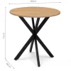 Table pied araignée ronde bois et métal noir 80 cm