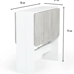 Table pliante design blanche et grise