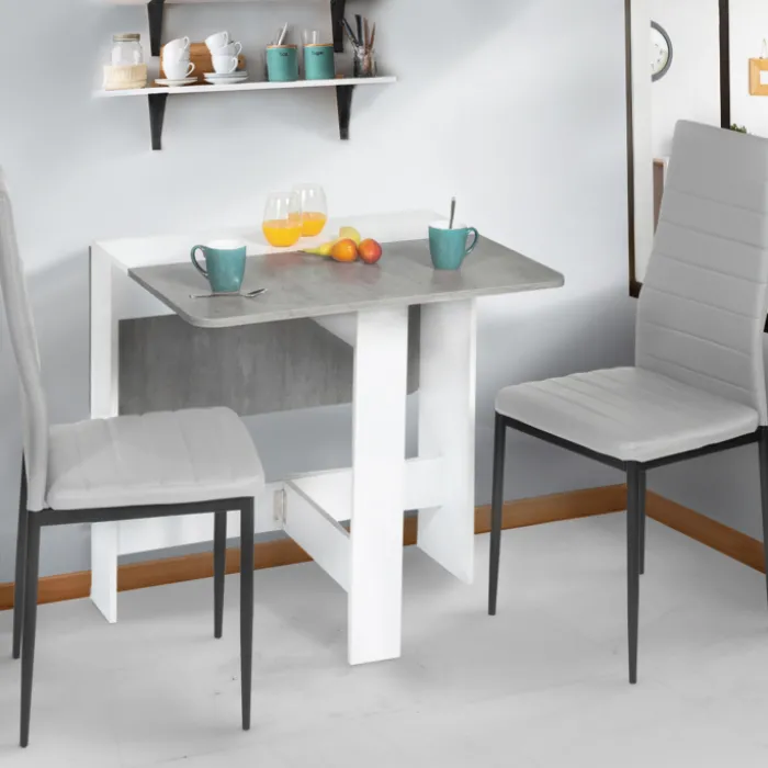 Table pliante design blanche et grise
