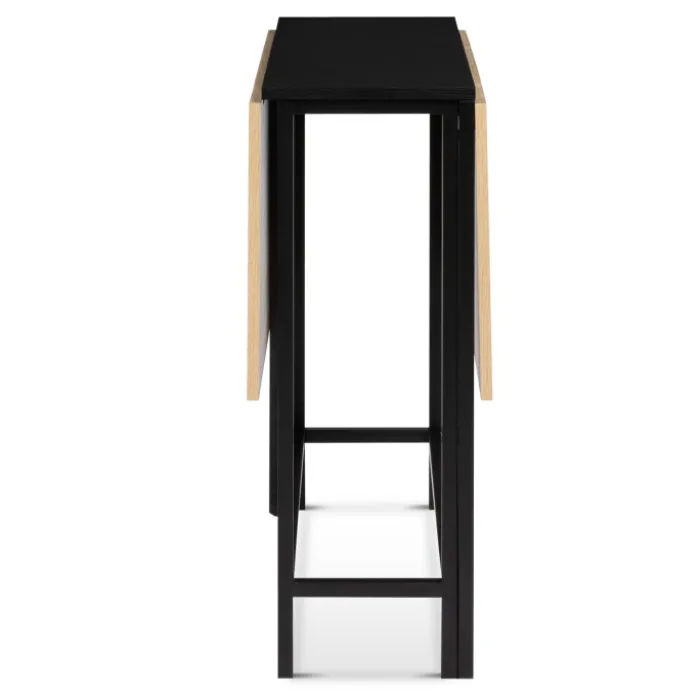 Table pliante industrielle bois et métal noir 2-4 personnes