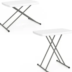 Table pliante portable 77 cm hauteur réglable pour camping ou réception