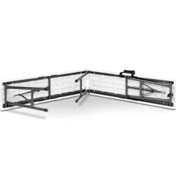 Table pliante portable blanche 1m80 et 2 bancs pliables