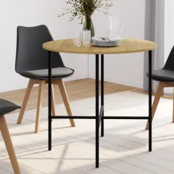 Table ronde industrielle 4 personnes 80 cm