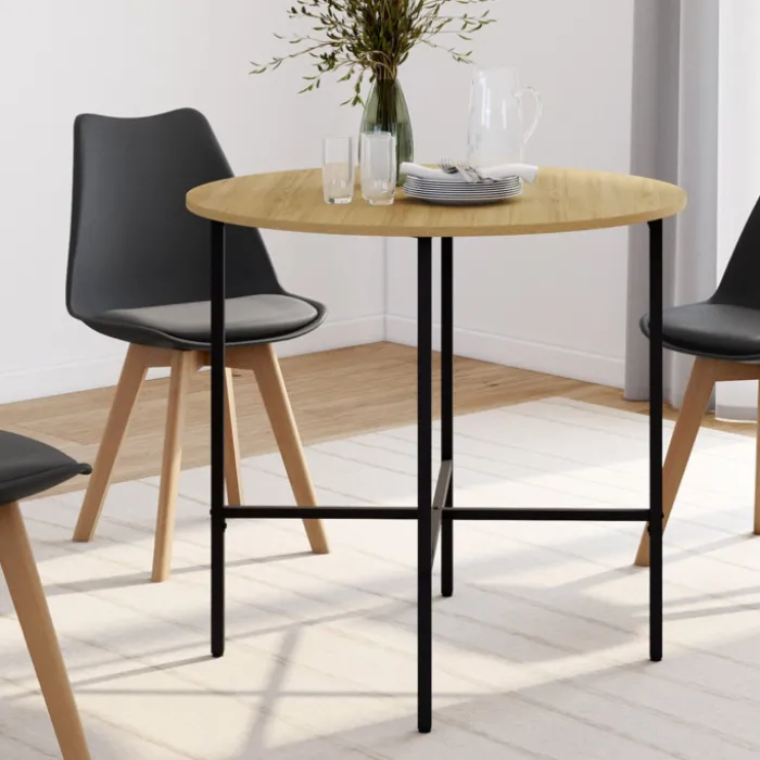 Table ronde industrielle 4 personnes 80 cm