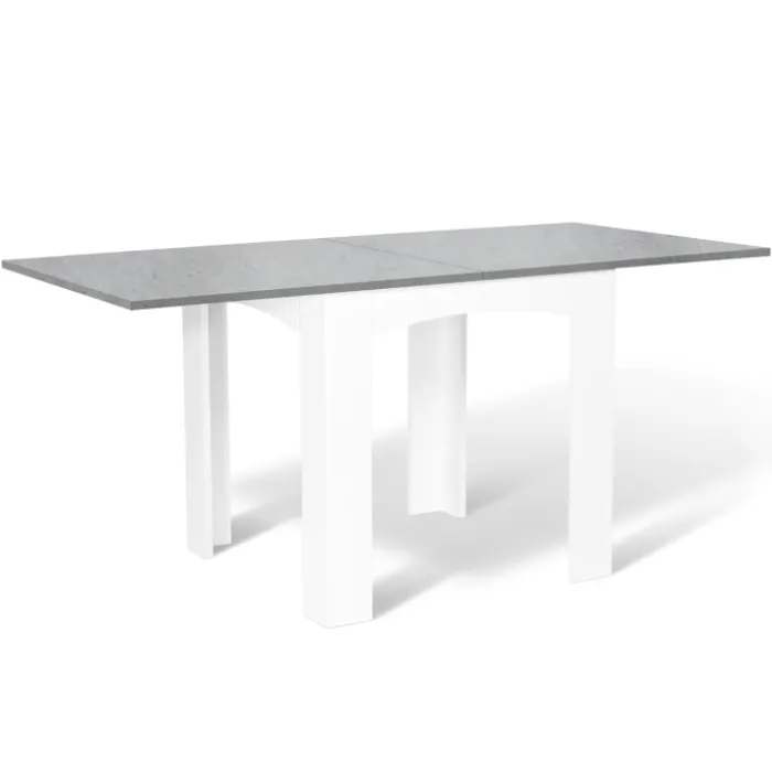 Table salle à manger extensible façon béton ciré