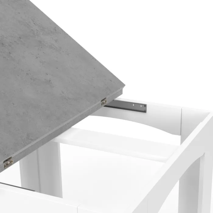 Table salle à manger extensible façon béton ciré