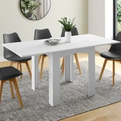 Table salle à manger extensible blanche