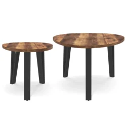 Tables basses gigognes bois et pied noir