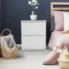 Tables de chevet bois blanc avec tiroirs