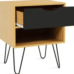 Tables de chevet bois et métal pieds épingle