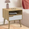 Tables de chevet scandinaves bois blanc et effet hêtre