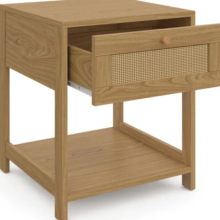 Tables de chevet vintage imitation cannage