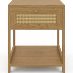 Tables de chevet vintage imitation cannage