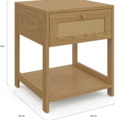 Tables de chevet vintage imitation cannage