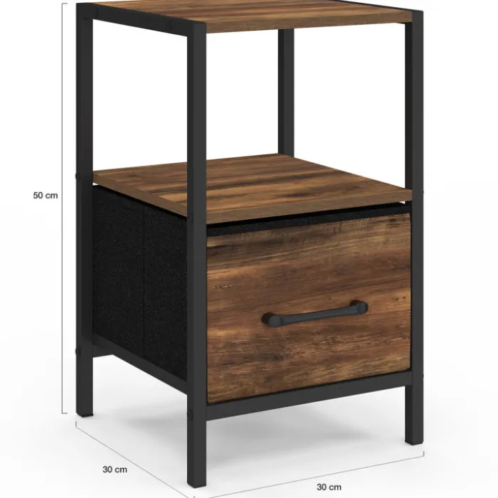 Tables de nuit effet bois vieilli