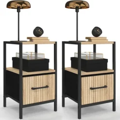 Tables de nuit effet lattes