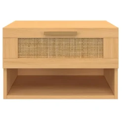 Tables de nuit murales cannage et bois