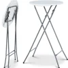 Tables hautes pliantes d’extérieur + housses blanches