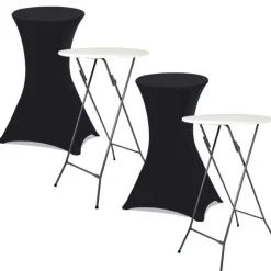 Tables hautes pliantes d’extérieur + housses noires