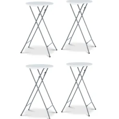 Tables mange-debout pliantes avec housse noire