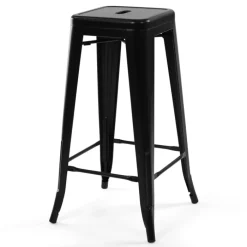 Tabouret style industriel noir mat x4
