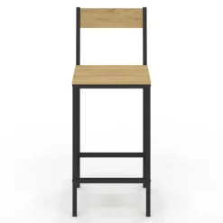 Tabourets de bar avec dossier chaise de cuisine style industriel