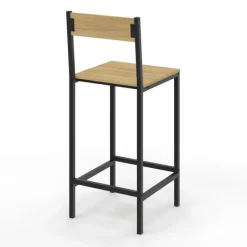 Tabourets de bar avec dossier chaise de cuisine style industriel